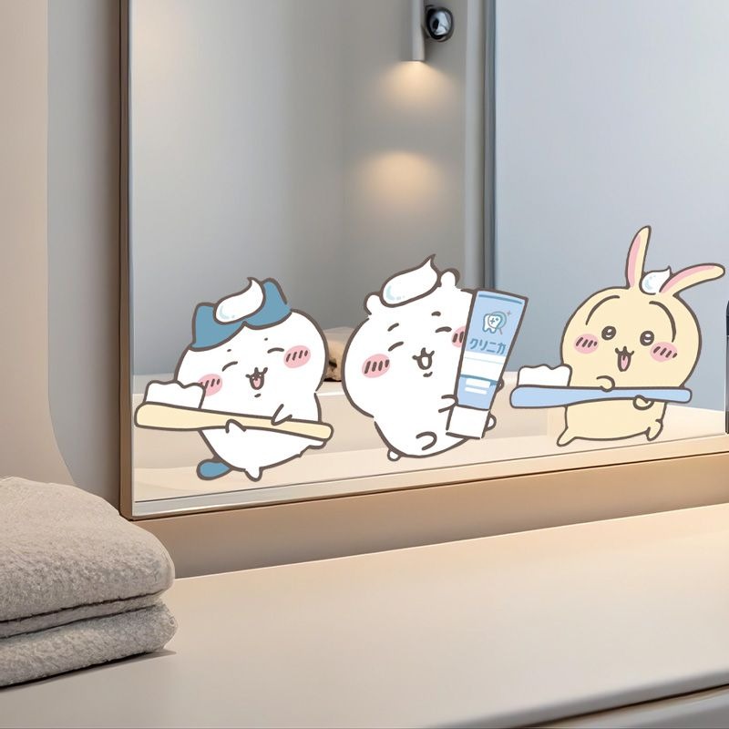 Home Bathroom Essentials - Hot Chiikawa Mirror Stickers Strong Adhesive
