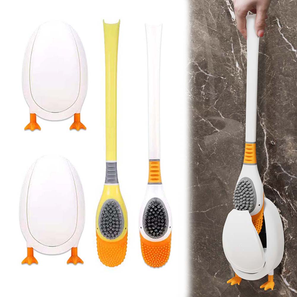 Home Bathroom Cleaning - 1PC Silicone Toilet Brush With Holder