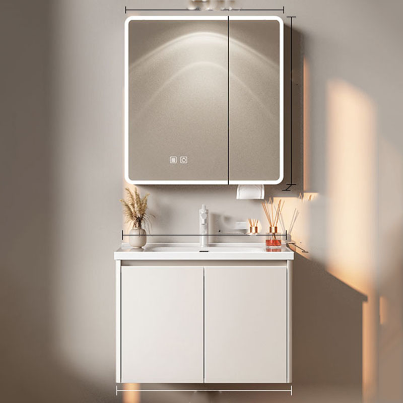 Home Bathroom Partition Wall - White Luxury Bathroom Cabinet Storage Organizer