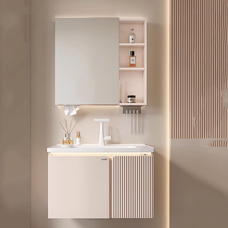 Home Bathroom Partition Wall - Organizer Display Cupboard Storage Accessories Mirror