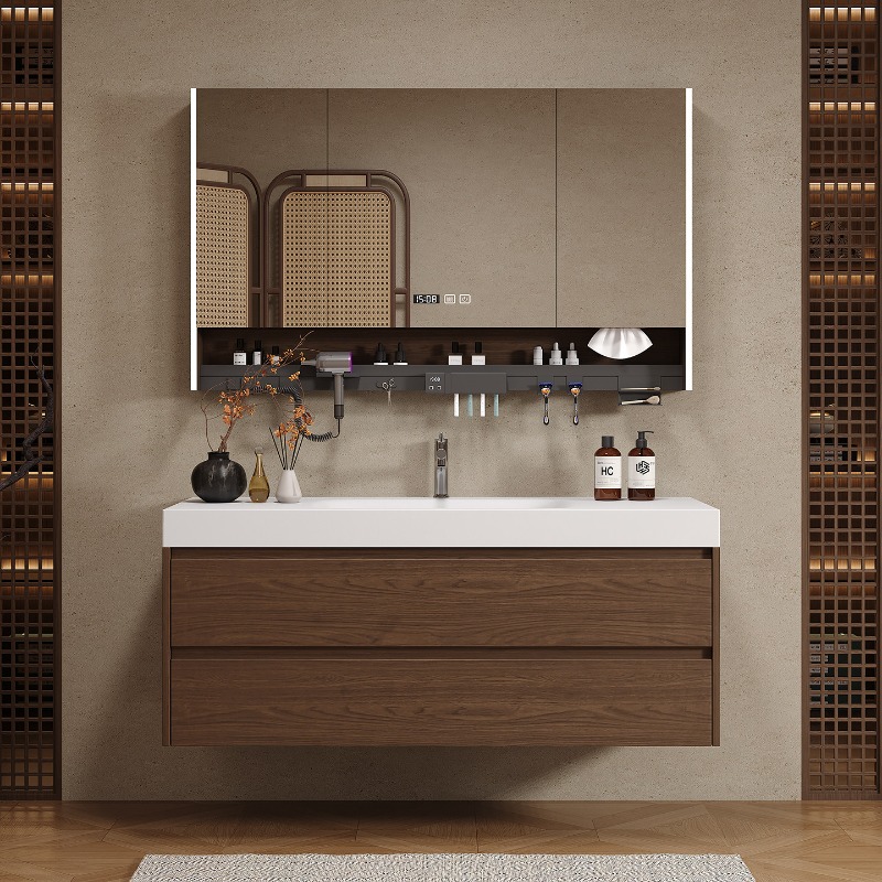 Home Bathroom Partition Wall - Wooden Partitions Bathroom Cabinet Luxury Modern