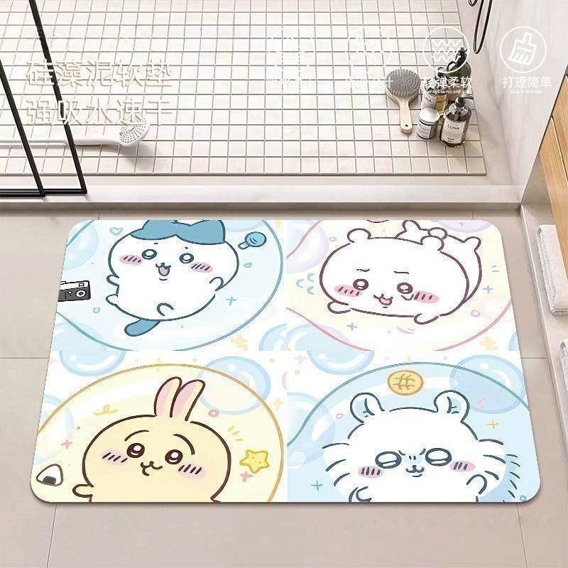 Home Goods Bathroom Mats - Anime Chiikawa Hachiware Usagi Diatom Mud