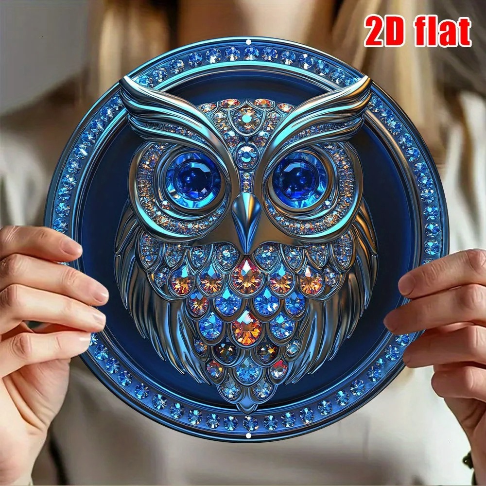 Home Bathroom Wall Art - CIFBUY 2D Flat Round Aluminum Wall