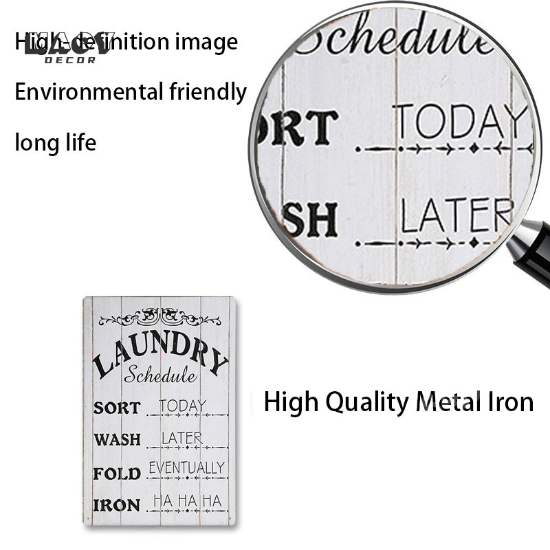 Slogan Metal Tin Sign Laundry  - Home Bathroom Wall Art 评论和价格