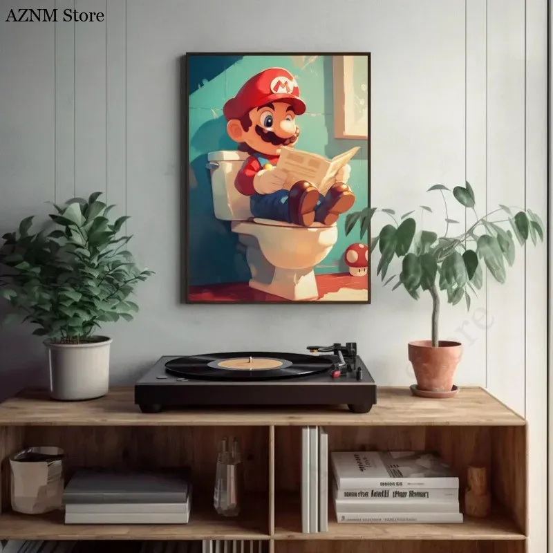 Funny Bathroom Cartoon Video G - Home Bathroom Wall Art 评论和价格