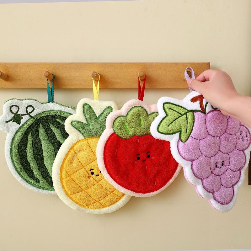 Fruit Hand Towel Kitchen Absor - Home Bathroom Cleaning 评论和价格