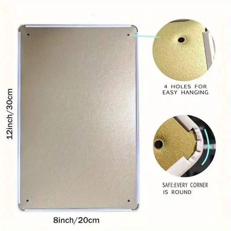 2D Flat Retro Metal Sign - Tur - Home Bathroom Wall Art 评论和价格