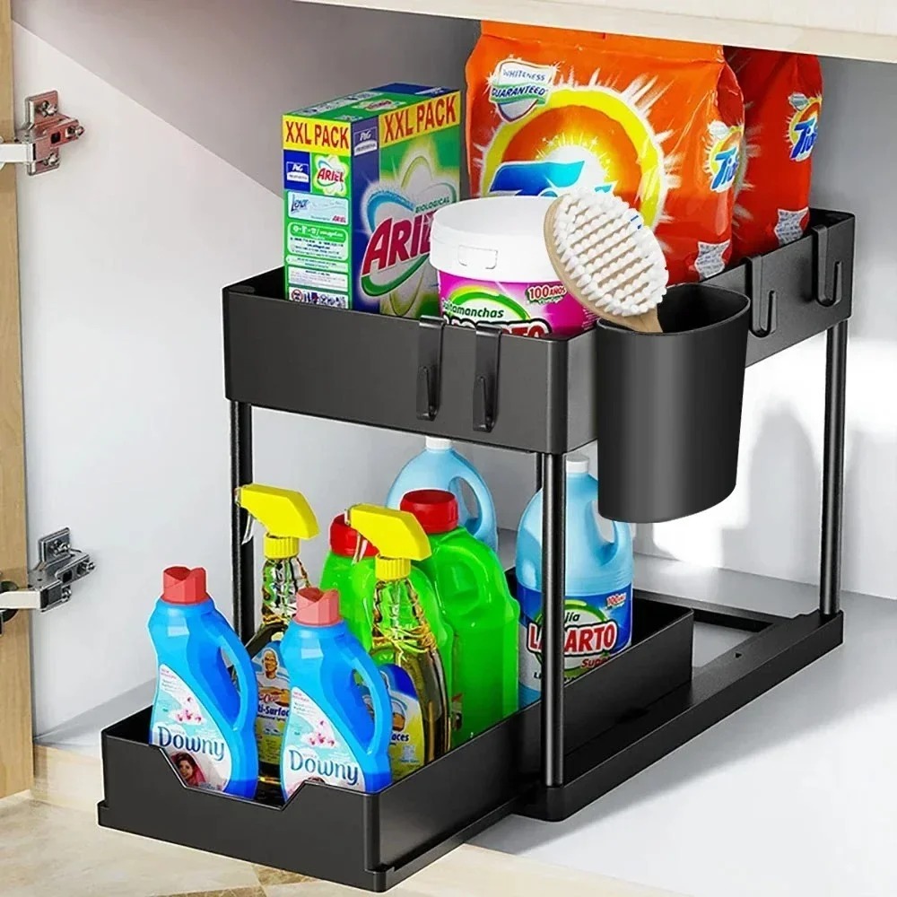2-Tier Pull Out Under Sink Org - Home Depot Bathroom Sink 评论和价格