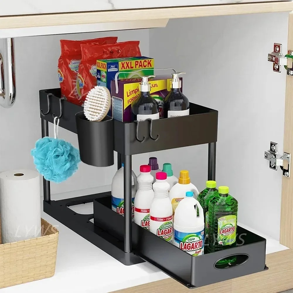 2-Tier Pull Out Under Sink Org - Home Depot Bathroom Sink 评论和价格