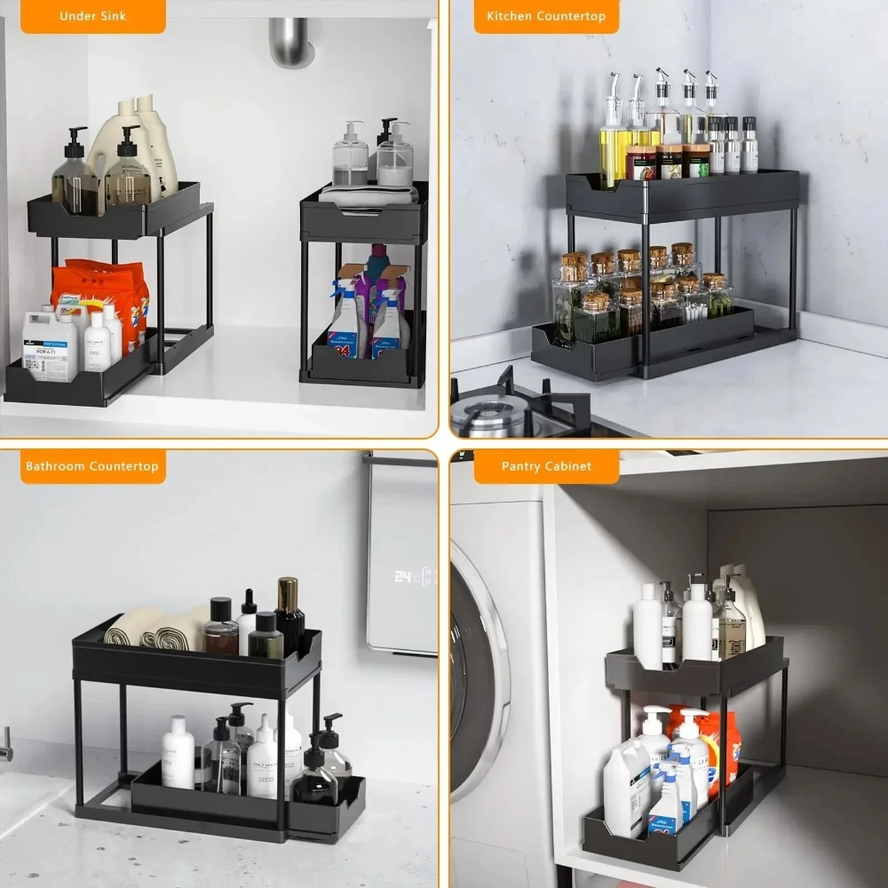 2-Tier Pull Out Under Sink Org - Home Depot Bathroom Sink 评论和价格