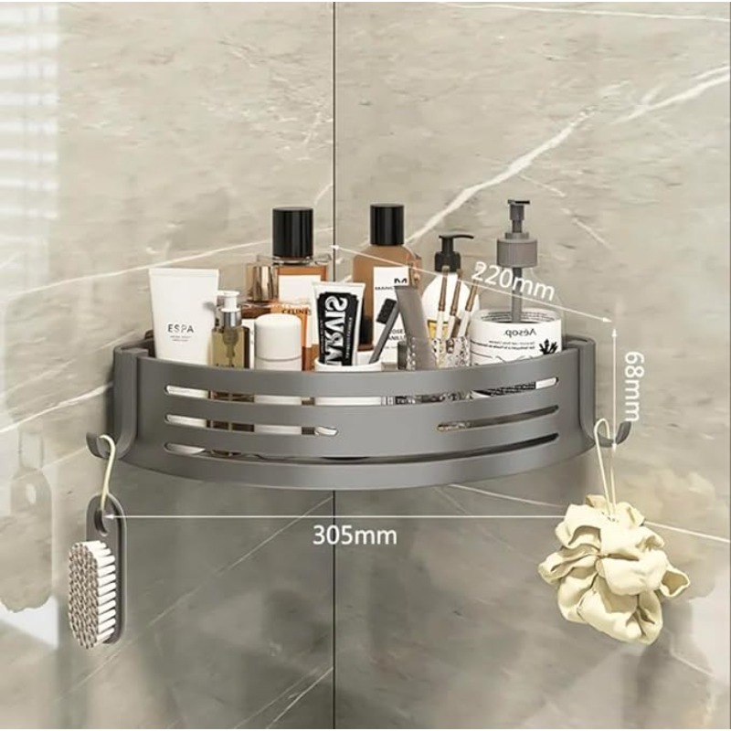 Adhesive or Drilling Corner Sh - Bath Caddy Tray 评论和价格