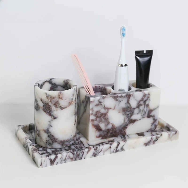 Luxury Natural Marble Tray, To - Bath Caddy Tray 评论和价格