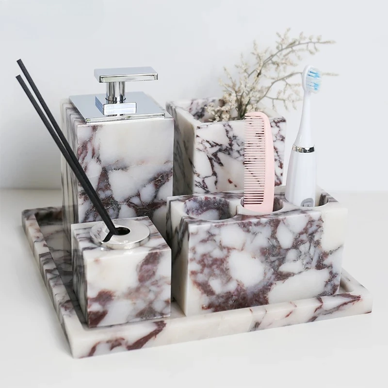 Luxury Natural Marble Tray, To - Bath Caddy Tray 评论和价格