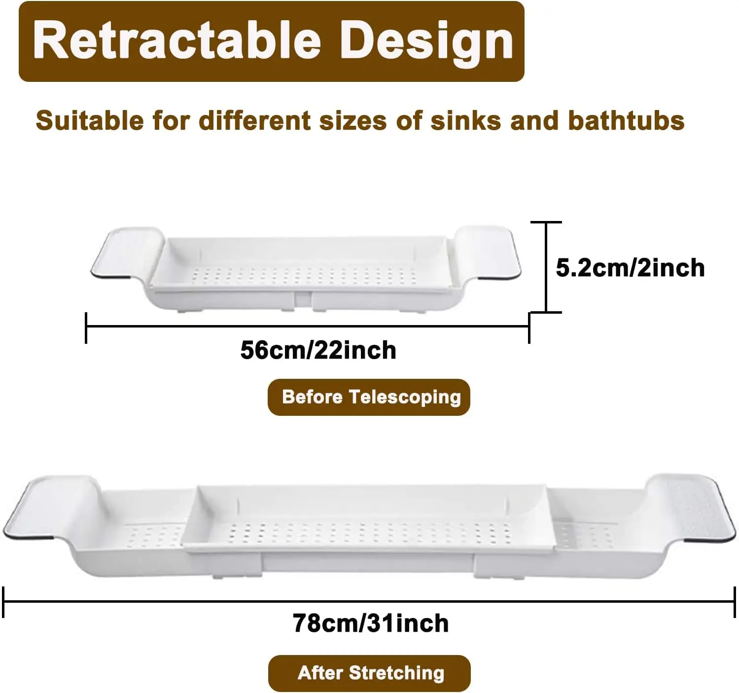 Expandable Drain Bath Shelf Ca - Bath Caddy Tray 评论和价格