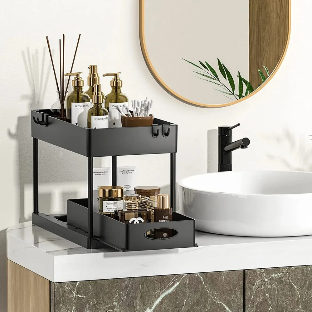 2 Tier Under Sink Sliding Stor - Home Depot Bathroom Sink 评论和价格