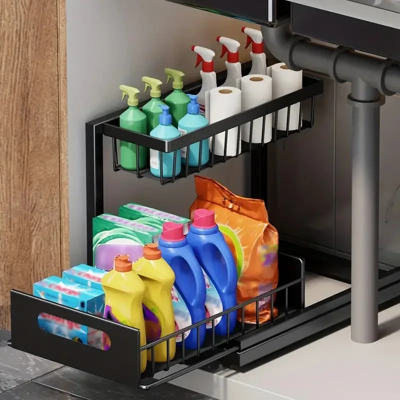2 Tier Under Sink Organizer Pu - Home Depot Bathroom Sink 评论和价格