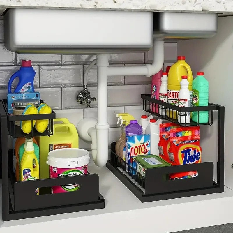 2 Tier Under Sink Organizer Pu - Home Depot Bathroom Sink 评论和价格