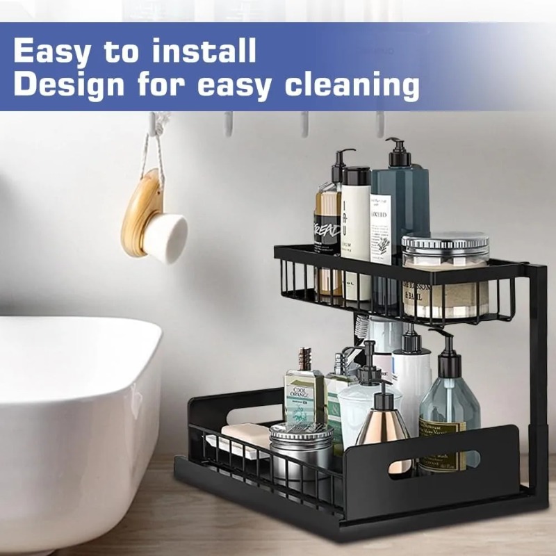 2 Tier Under Sink Organizer Pu - Home Depot Bathroom Sink 评论和价格