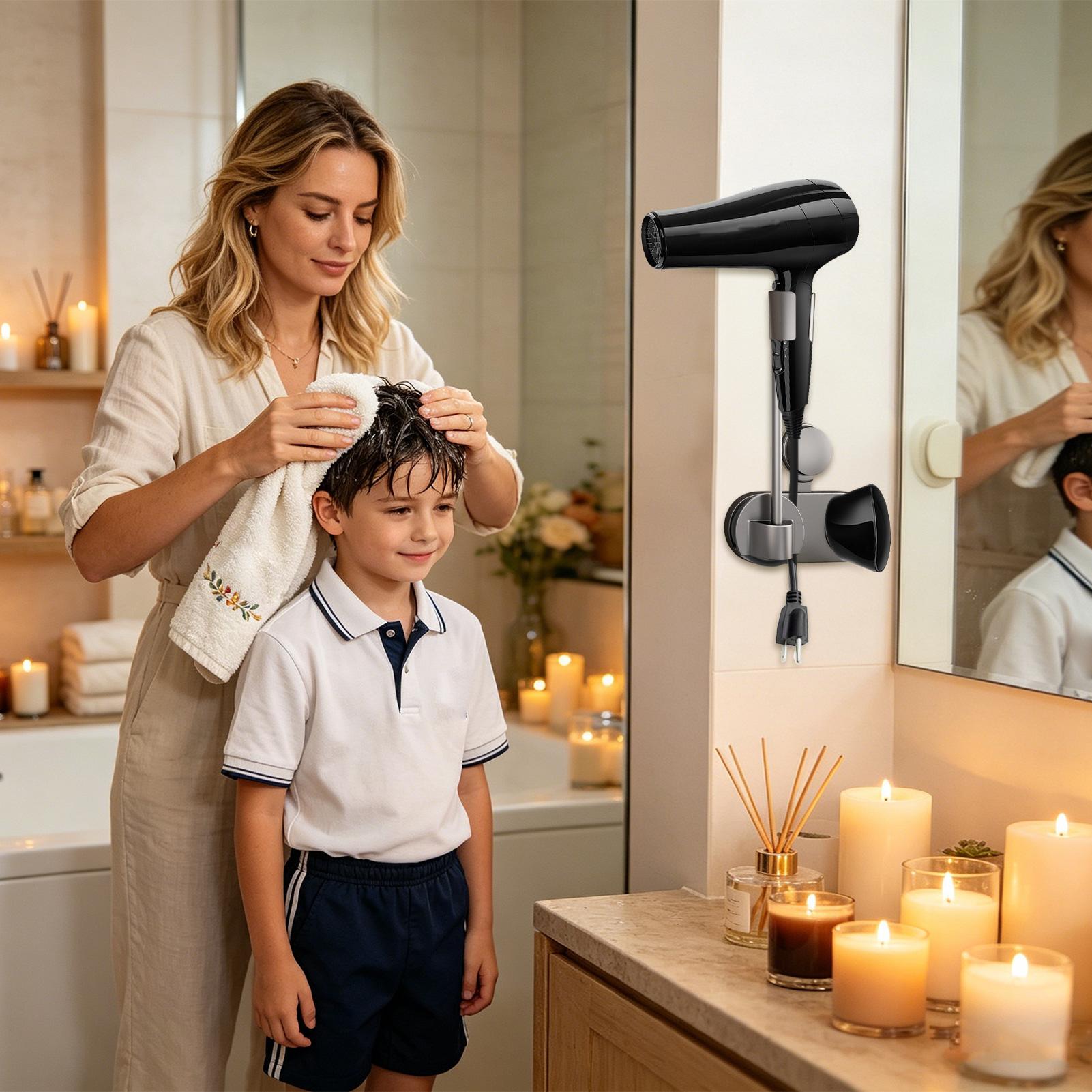 Blow Dryer Holder Wall Mounted - Home Bathroom Hand Dryer 评论和价格